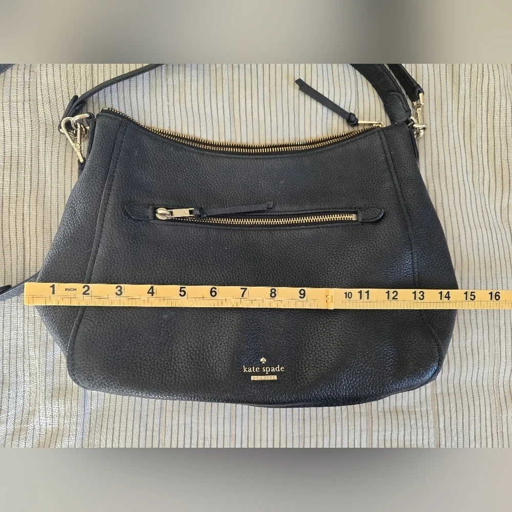 Kate Spade Jackson Street Quincy Hobo Bag Purse Pebbled Black Convertible